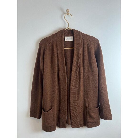 Brown Vintage Cashmere Cardigan 1950s Fully Fashioned - Picture 3 of 10